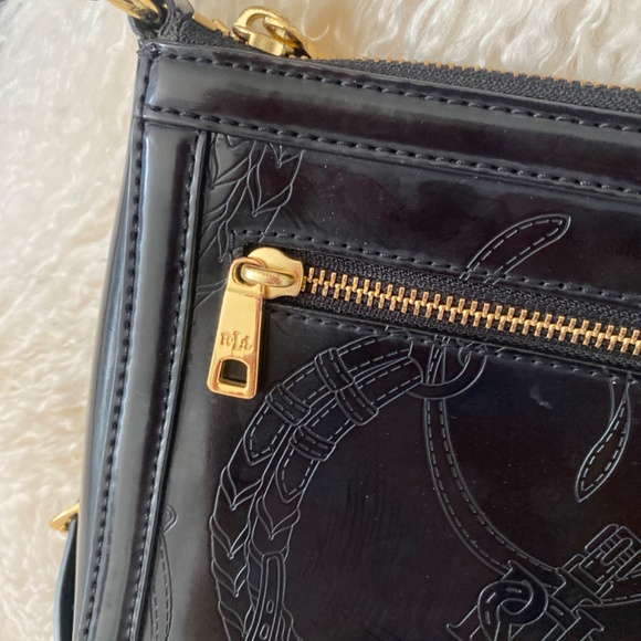 VINTAGE LAUREN RALPH LAUREN BLACK CROSSBODY PURSE - Picture 2 of 7